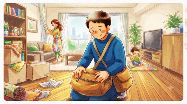 貴重品を自分のバッグに入れて持つ人