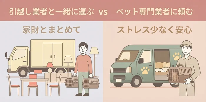 引越し業者とペット専門業者の使い分け比較